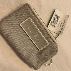 Vera Bradley Dove Grey Corner Clip Zip Change Wallet
